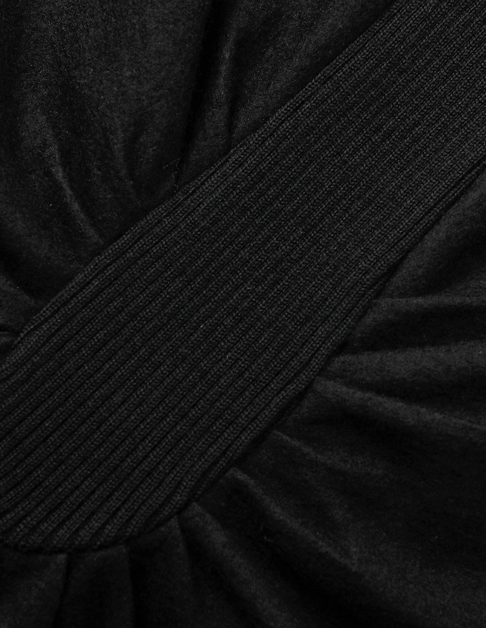 MARYLING Off-Shoulder Long Sleeve Patchwork Knit Wool Pleated Midi Dress