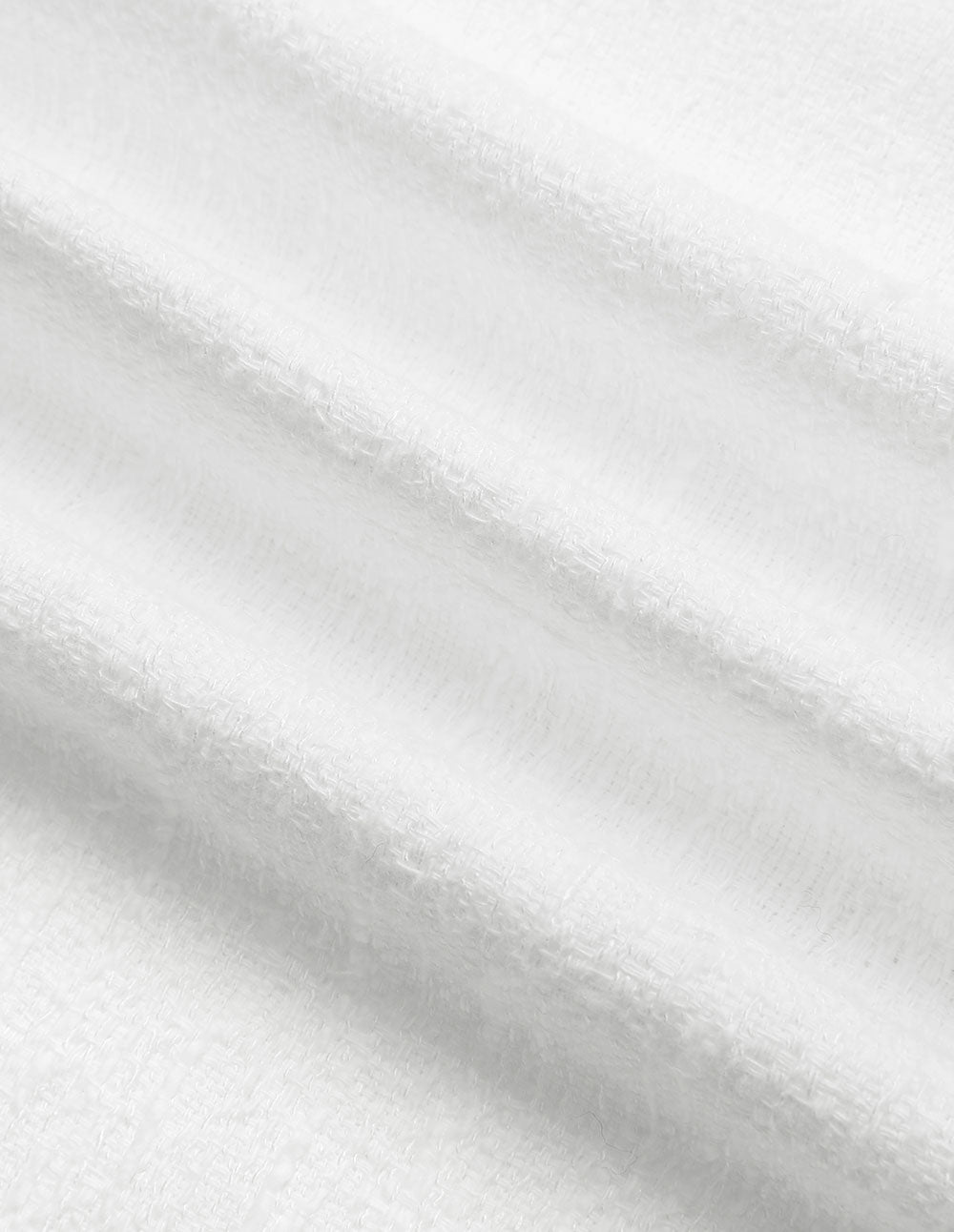 MARYLING White Lapel Collar Tweed Dress