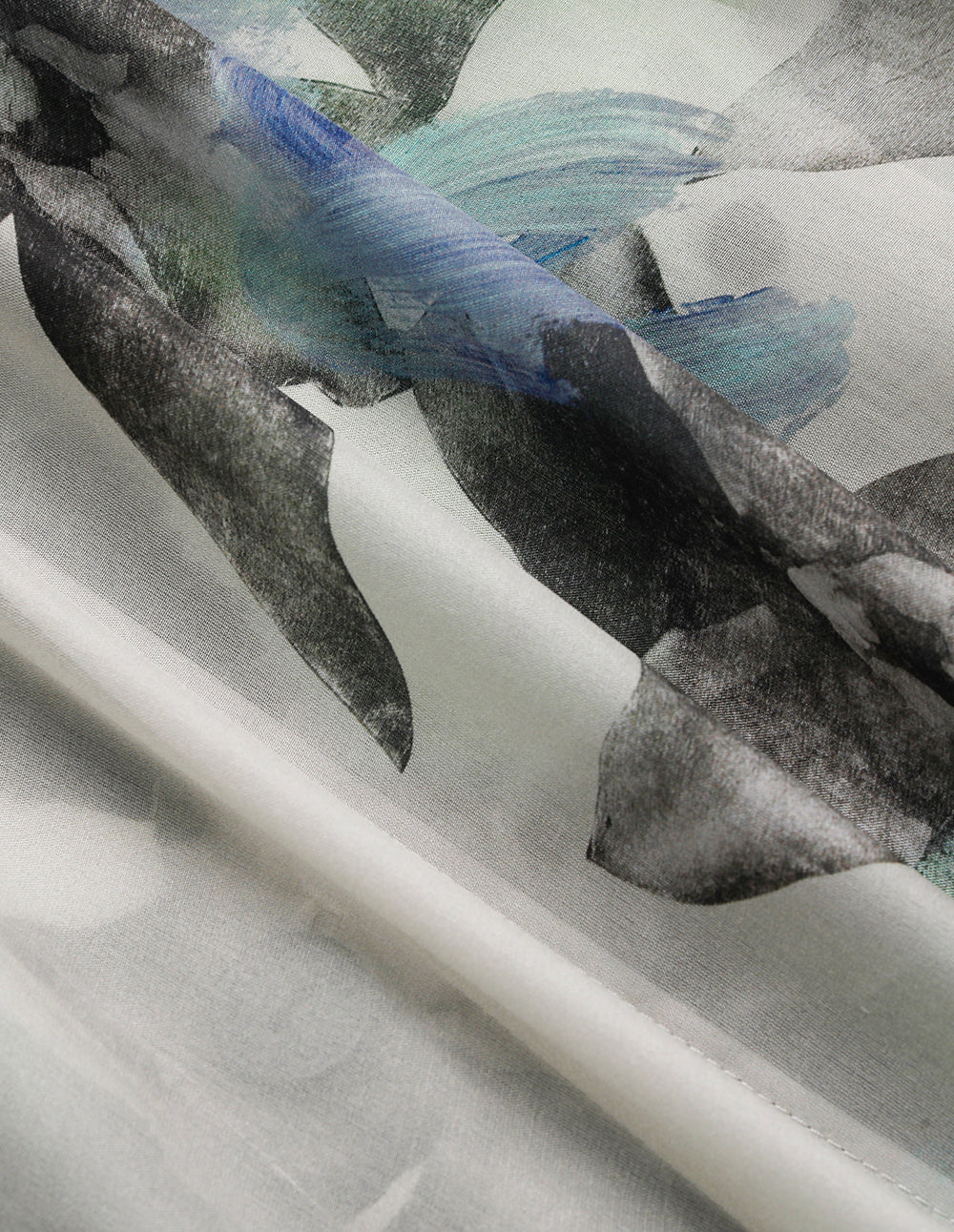 MARYLING Peaked Lapel Collar Oil Painting Tie-Waist Mid-Length Windbreaker