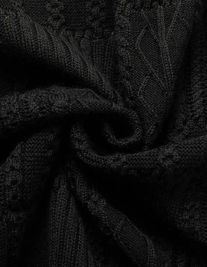 MARYLING Half-High Collar White-Striped Zipper Knitted Sweater