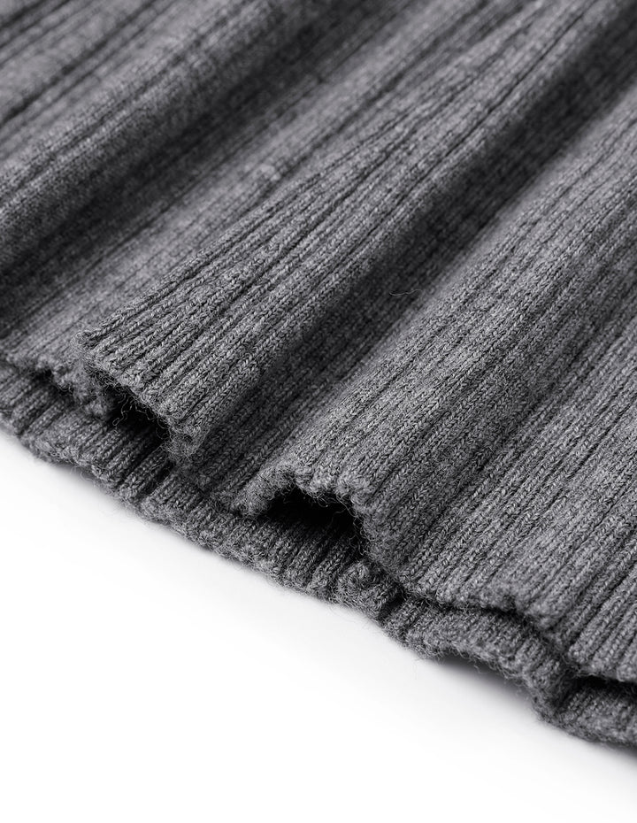 MARYLING Gray Pinpleated Fishtail Knitted Skirt