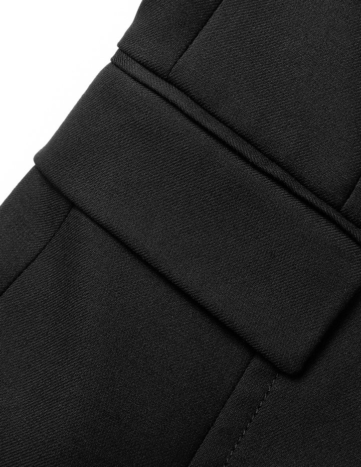 MARYLING Black Double-Breasted Faux Wool Blazer