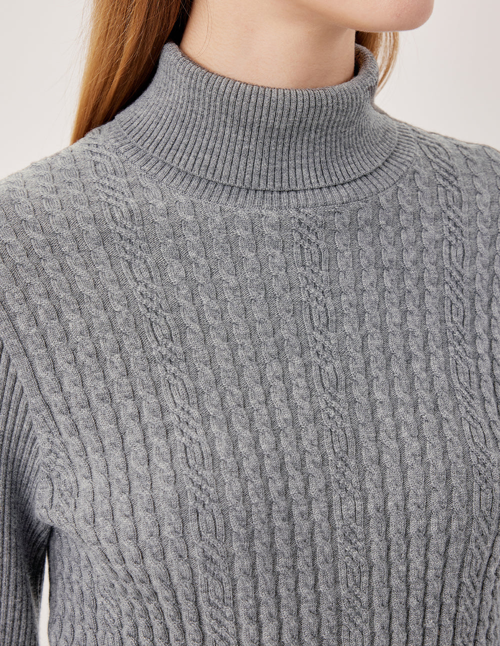 MARYLING Semi-High Neck Long Sleeve Knit Pullover Top