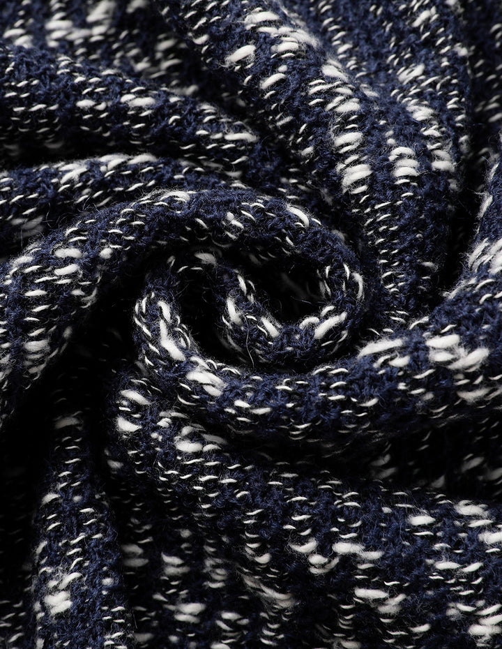 MARYLING Tweed Multi-Pocket V-Neck Knitted Cardigan