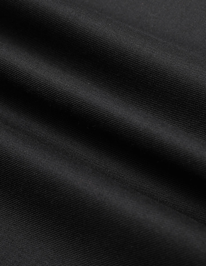 MARYLING Black Metal Buckle Detail Straight-Leg Pants