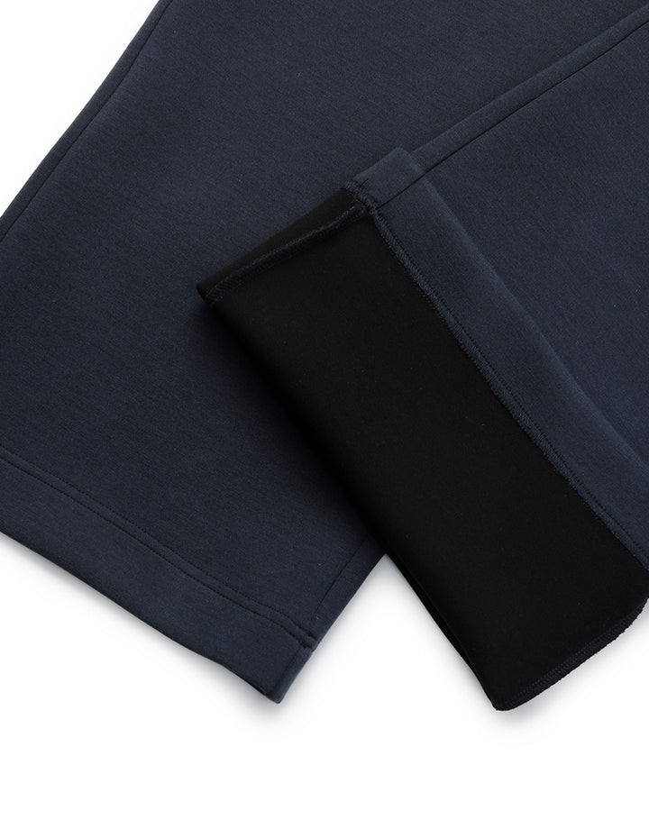 MARYLING Straight-Leg Cotton Navy Trousers