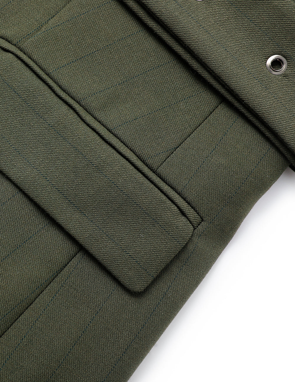 MARYLING Army Green Lapel Long-Sleeve Single-Breasted Midi-Length Coat