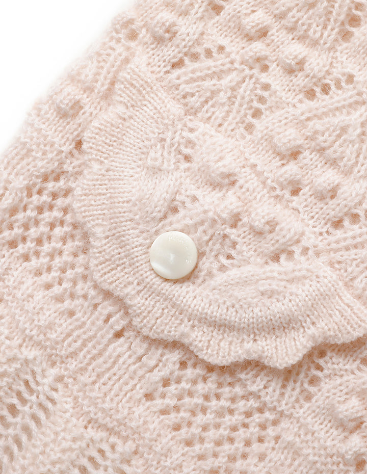 MARYLING Light Pink V-Neck Knitted Cardigan