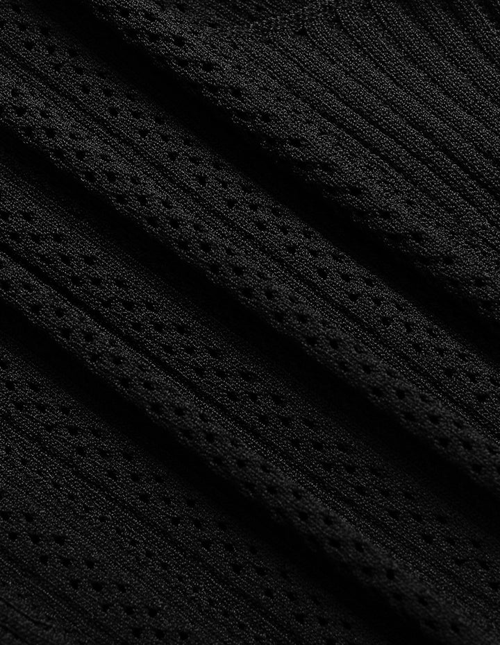 MARYLING Round Neck Double Layer Ruffled-Trim Knit Cardigan