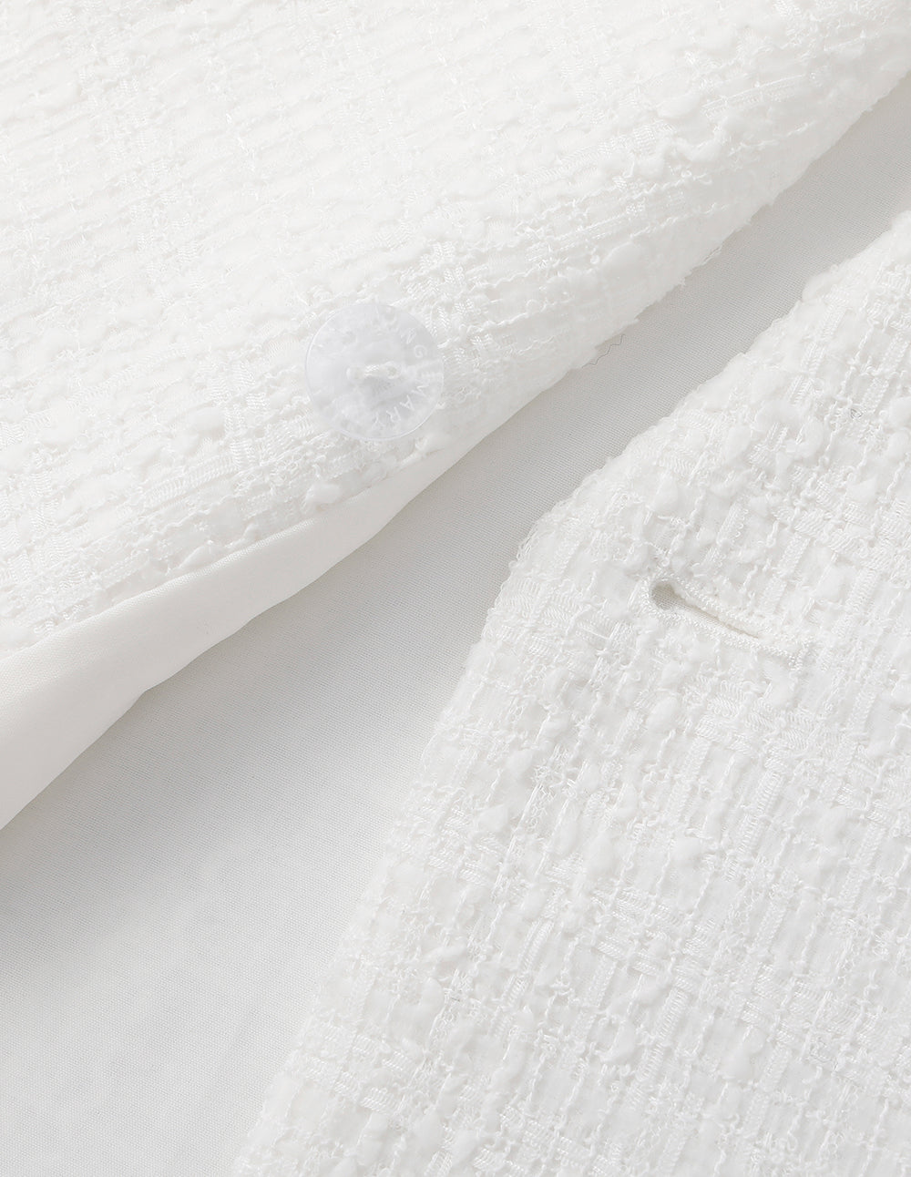 MARYLING V-Neck Double-Breasted Wrap Cropped Tweed Blazer