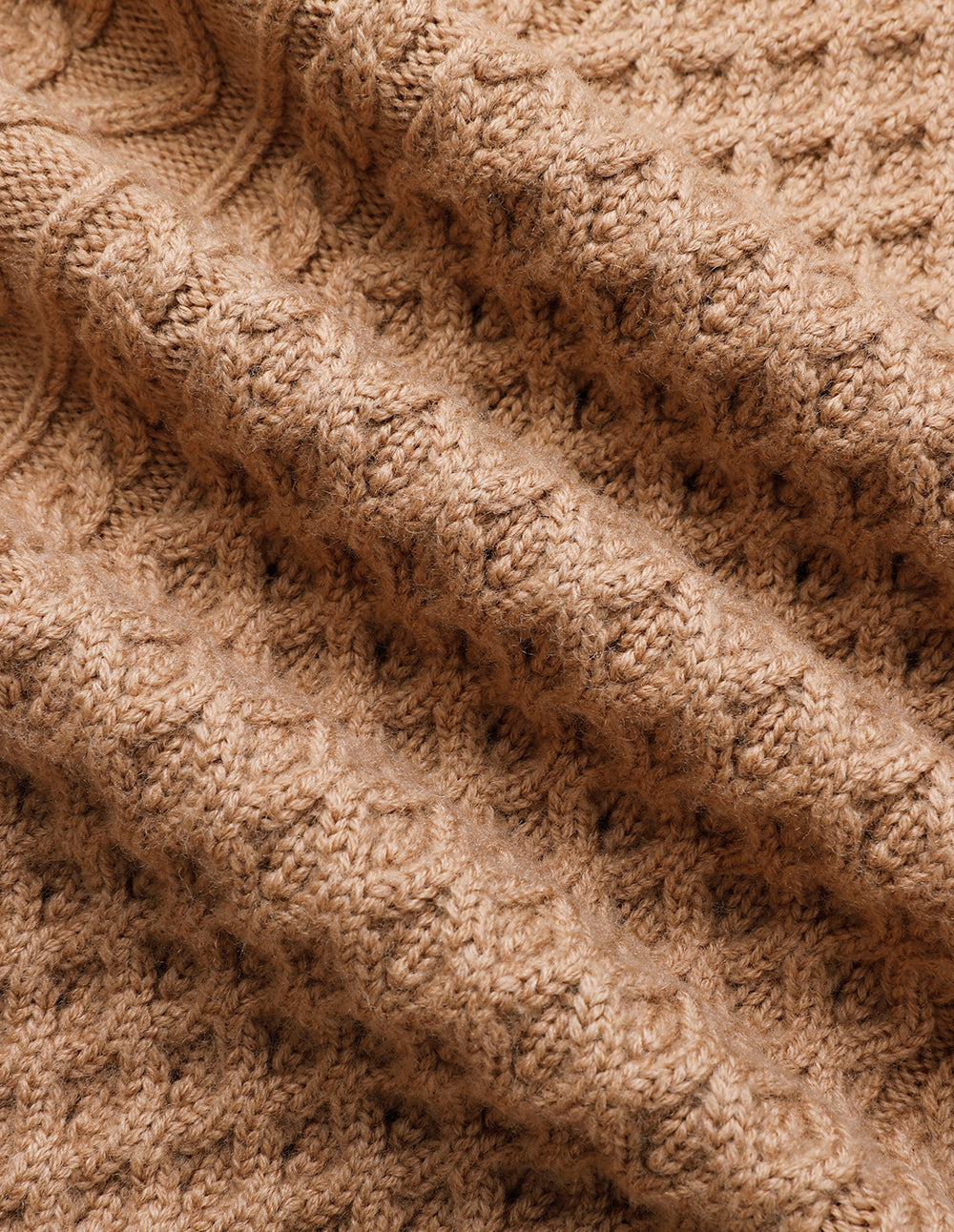 MARYLING Camel Lapel Double-Breasted Knitted Cardigan