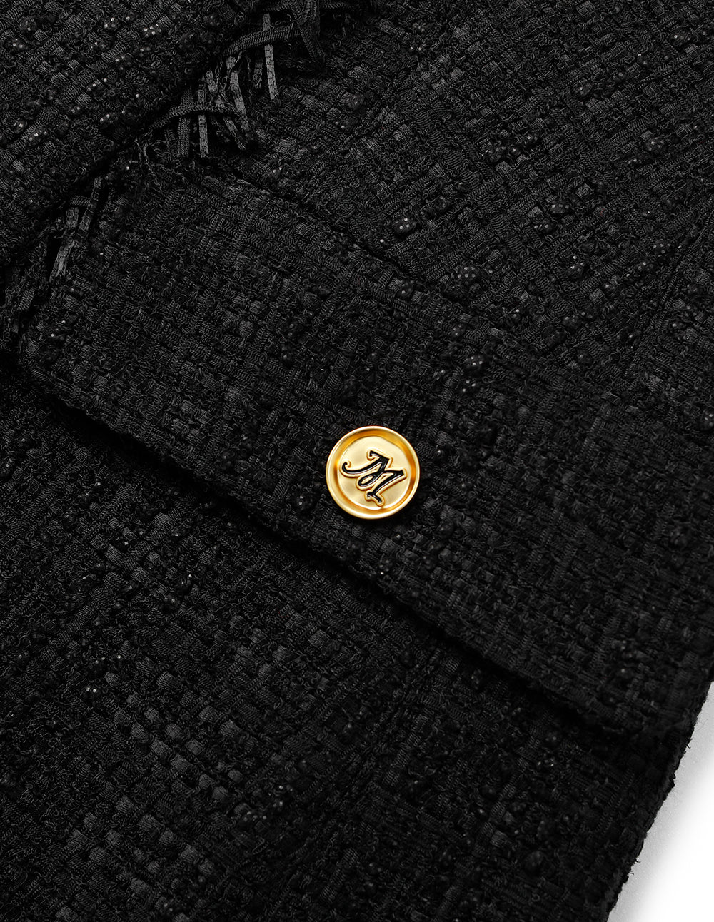 MARYLING Peaked Lapel Double-Breasted Tweed Blazer