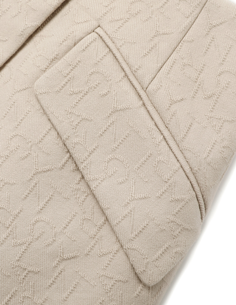 MARYLING Logo Jacquard Suit Collar Short-Sleeved Dress