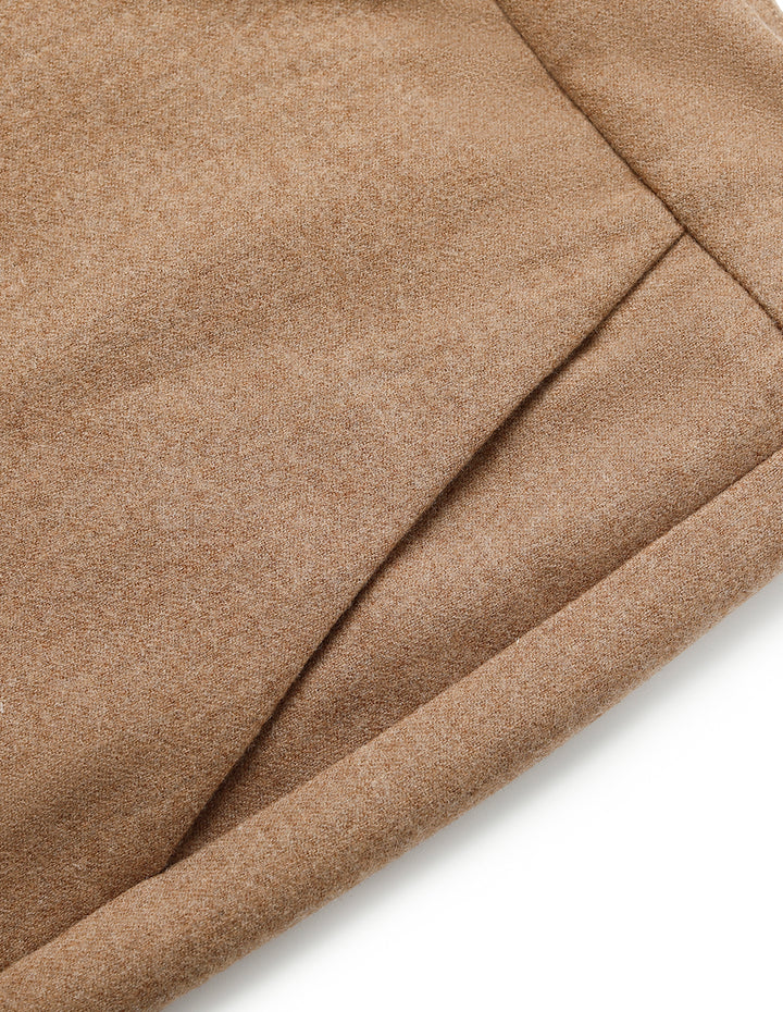 MARYLING Camel Wool High-Waist Straight-Leg Pants