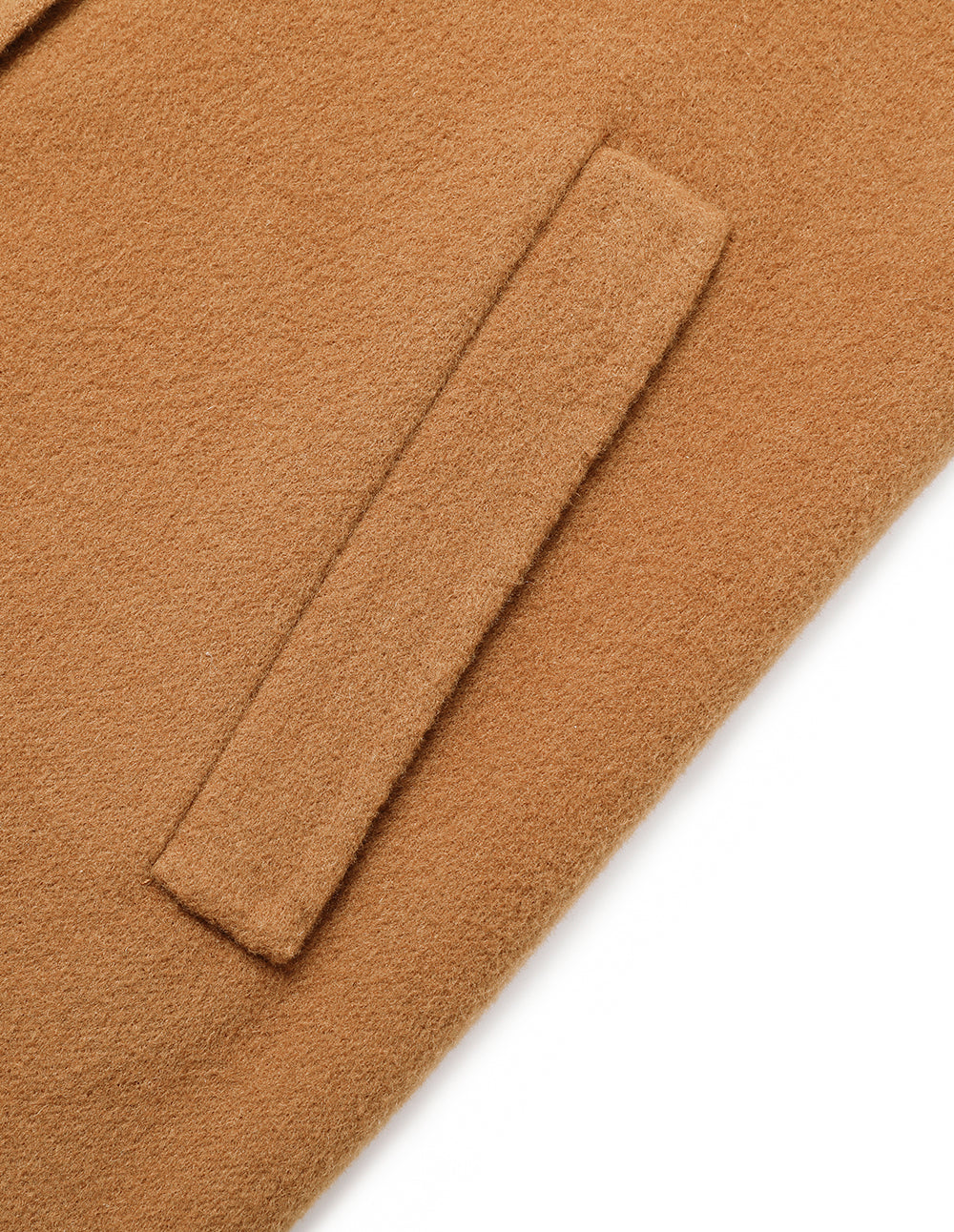 MARYLING Round-Neck Double-Breasted H-Shaped Camel-Colored Cashmere Coat