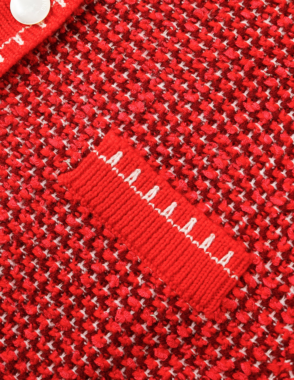 MARYLING Red Crewneck Four Pocket Knit Cardigan