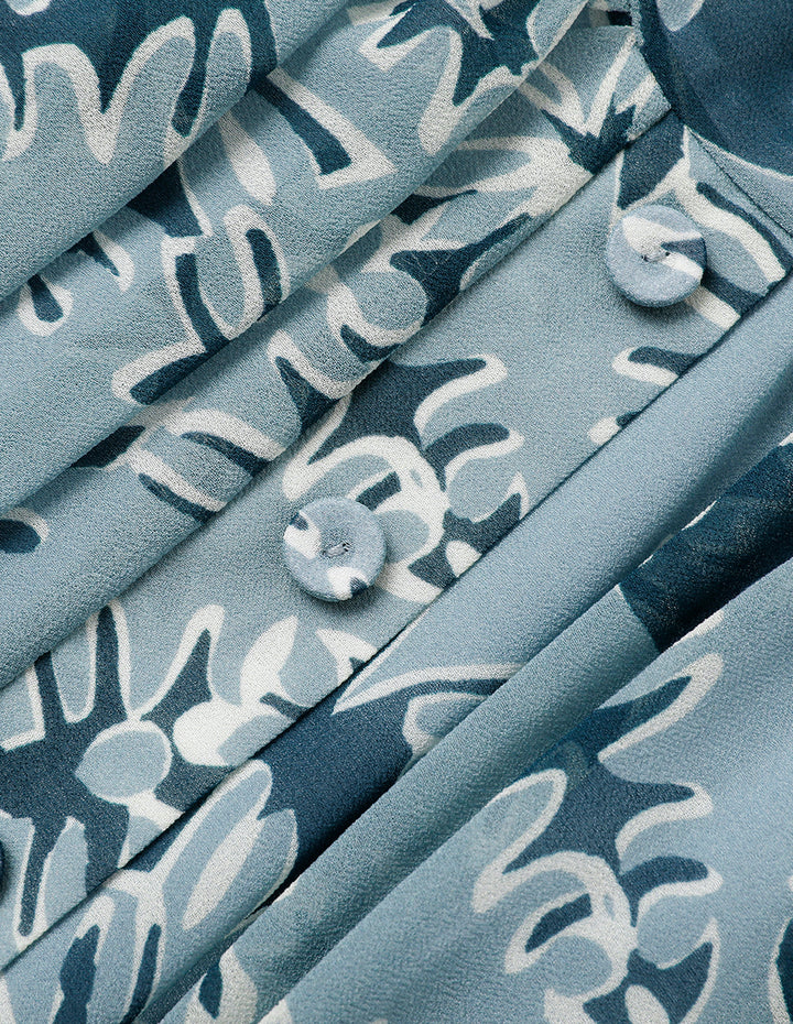 MARYLING Side-Tie Printed Fitted Top