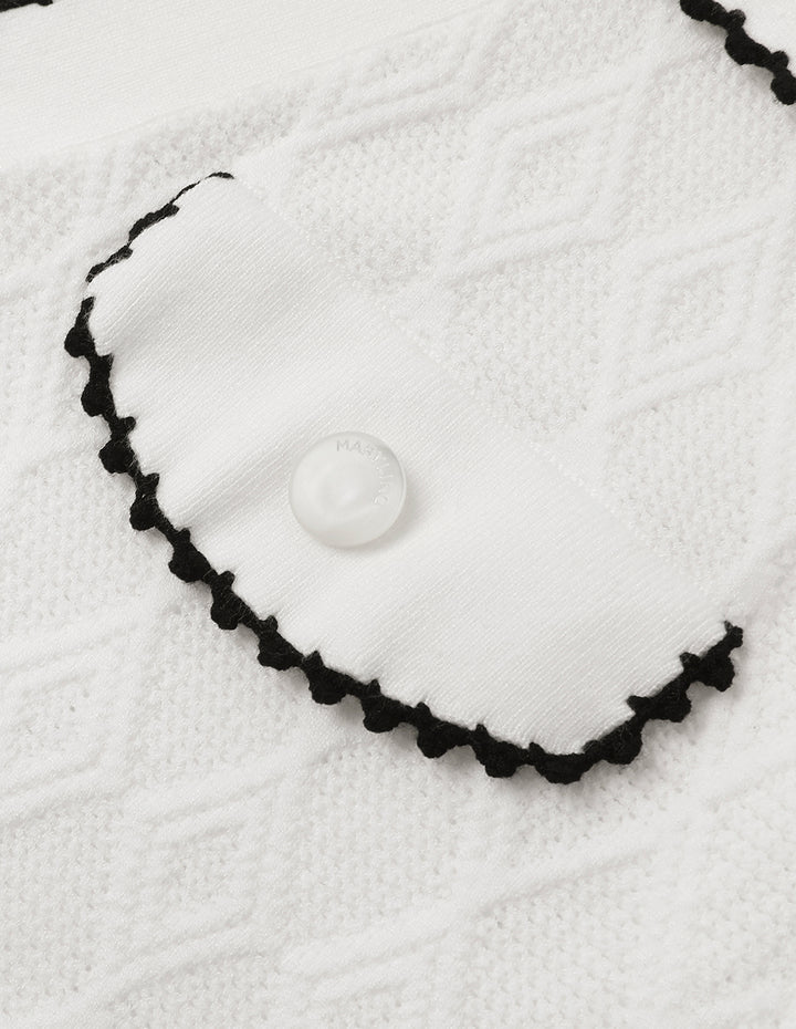 MARYLING Contrast Colour Polo Knitted Jumper