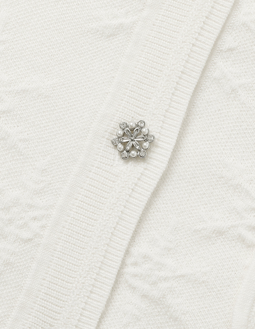 MARYLING V-Neck Multi-Pocket Long-Sleeve Jacquard Cropped Knitted Cardigan