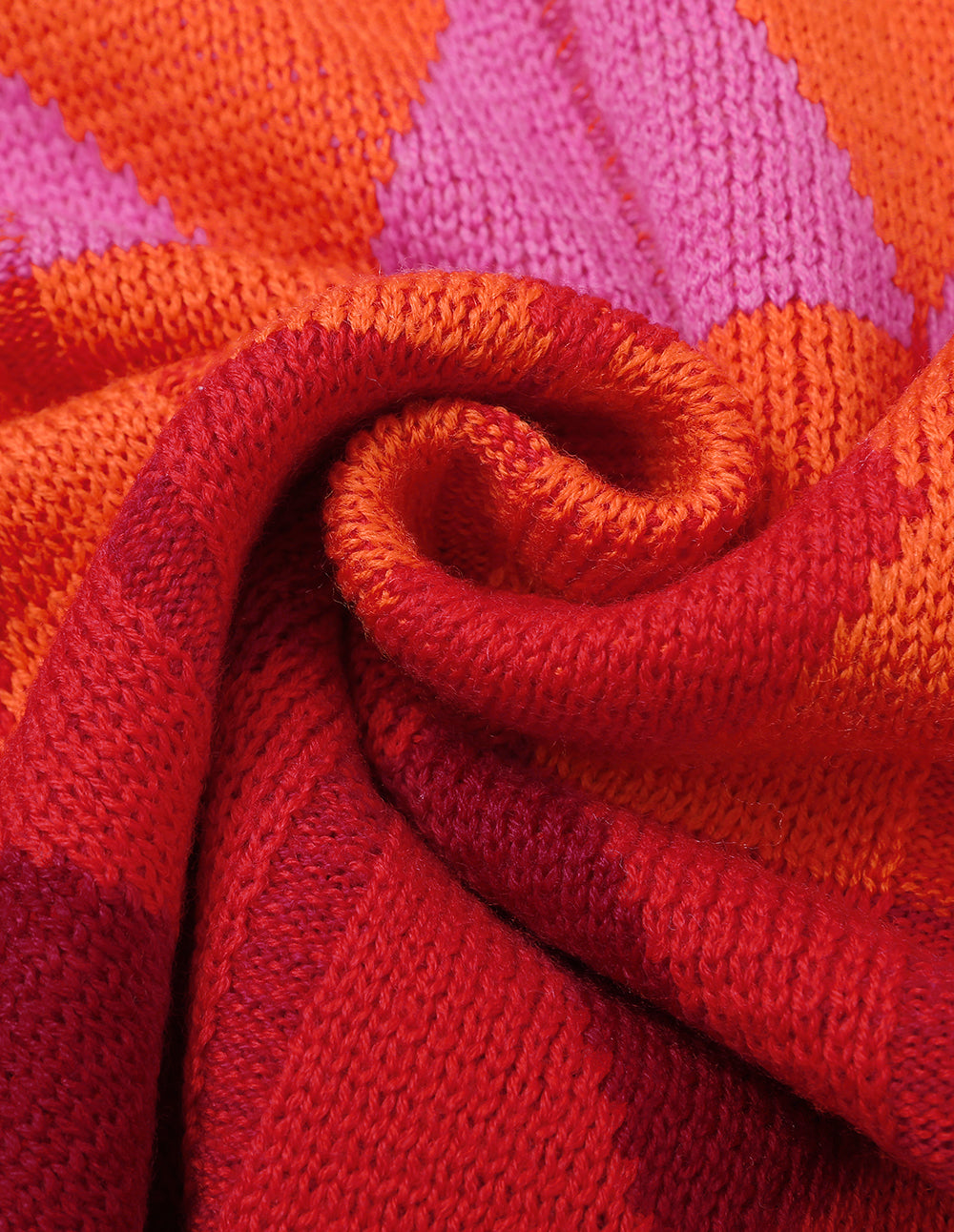 MARYLING Red Berry Plaid Knitted Skirt