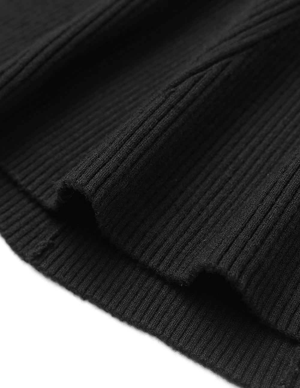 MARYLING Black And White Contrasting Lapel Short-Sleeved Knitted Dress