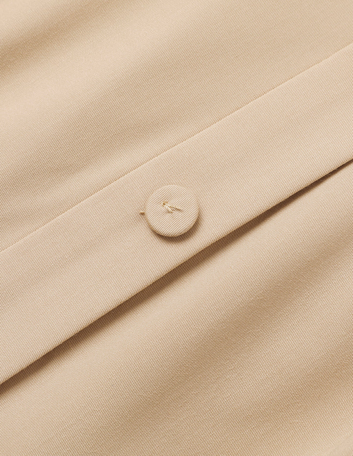 MARYLING Off-The-Shoulder Pleated Slip Dress