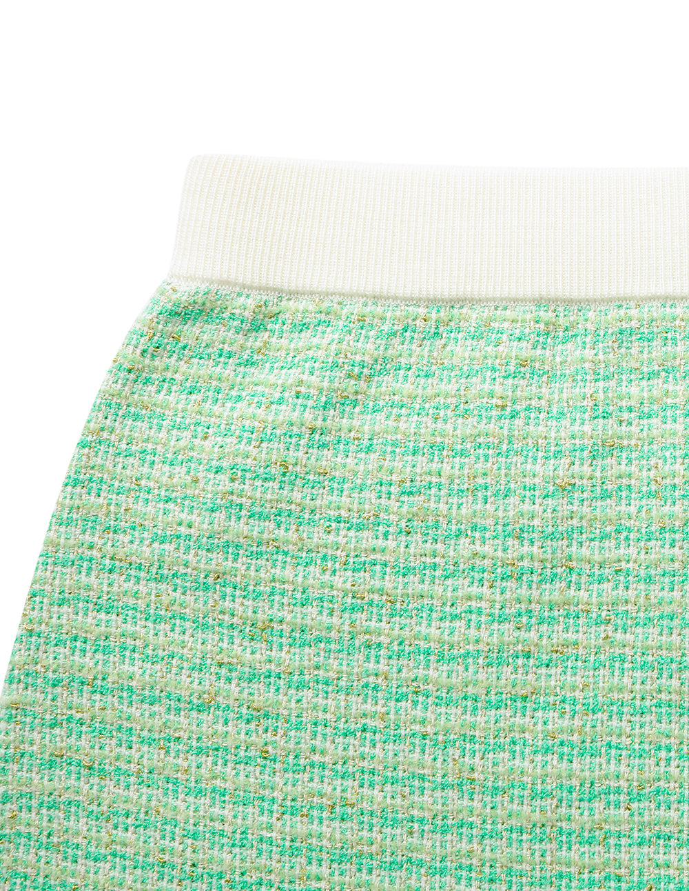MARYLING Light Green Tweed A-Line Knee-Length Skirt