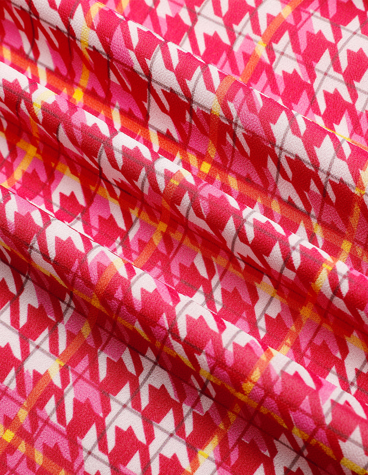 MARYLING Houndstooth Off-Shoulder Halter Top