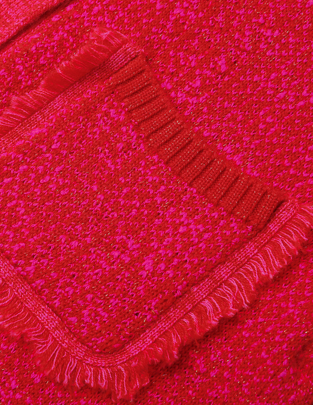 MARYLING Berry Red Crew Neck Knitted Cardigan