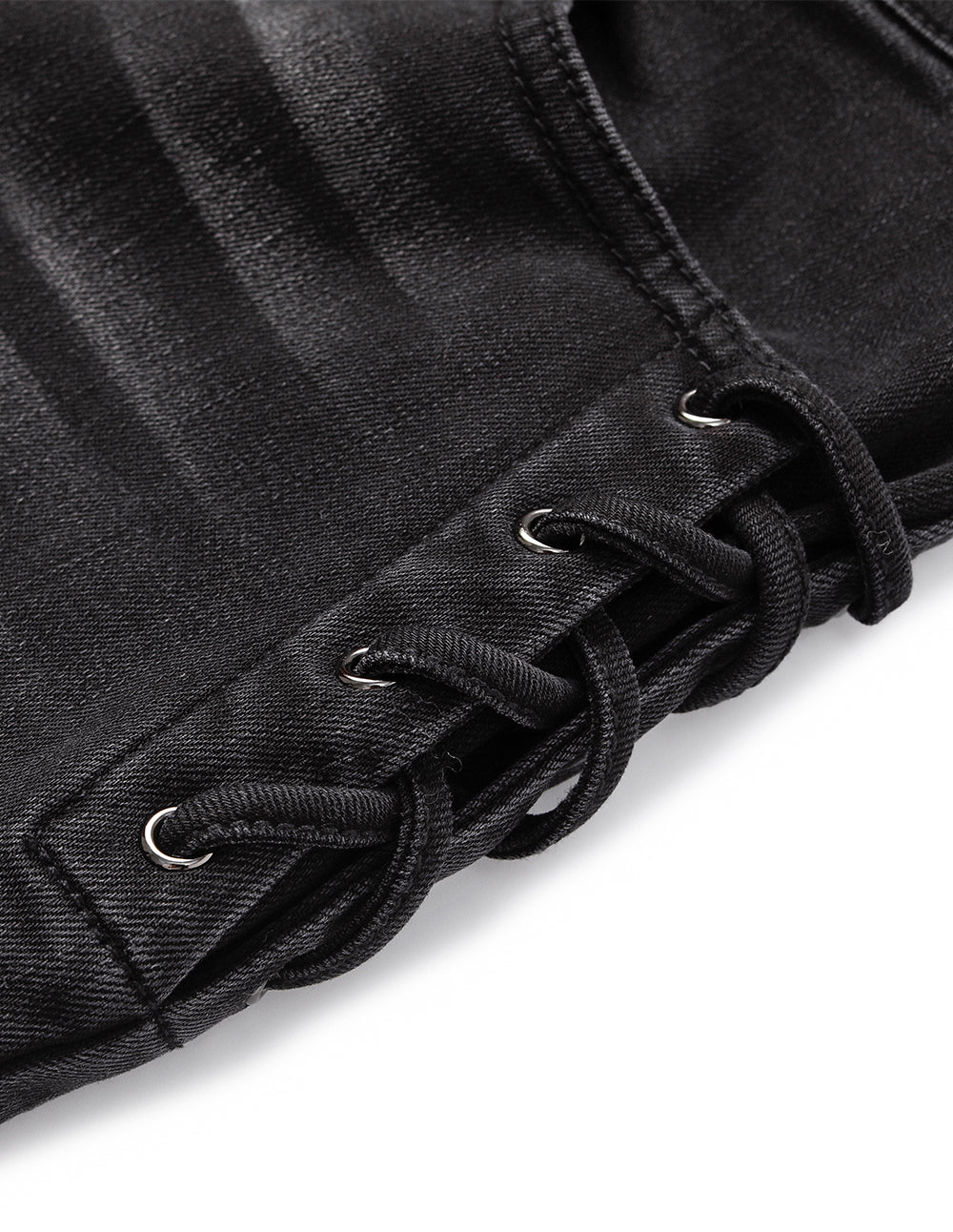 MARYLING Denim High-Waisted Black Washed Harem Pants