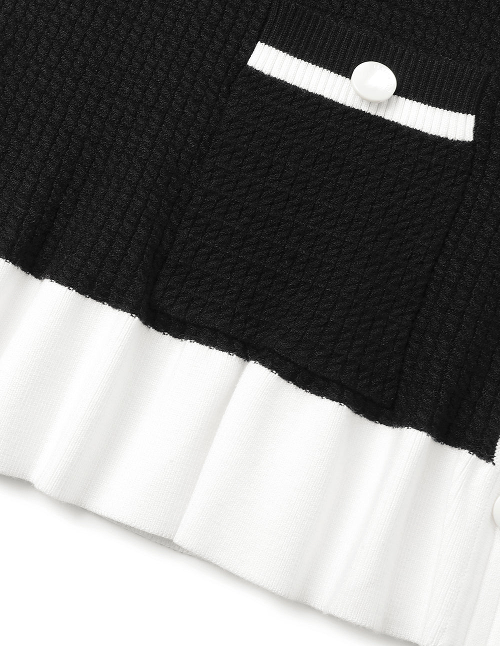 MARYLING Black Ruffled Knitted Cardigan