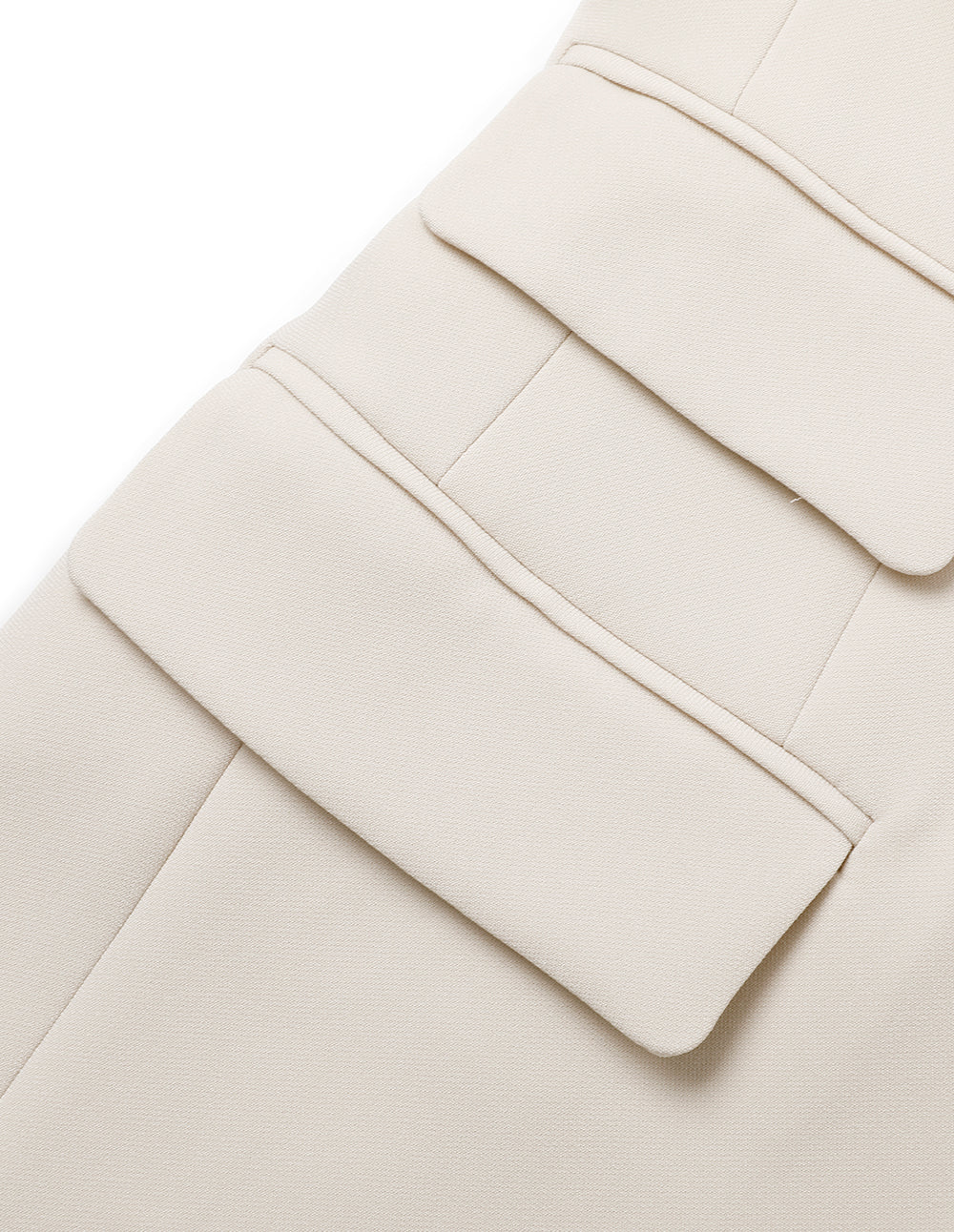 MARYLING Creamy Beige Peaked Lapel Waist Blazer