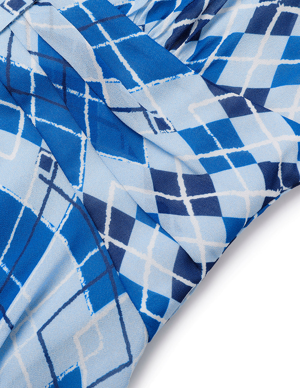 MARYLING Blue And White Plaid Shirt Collar A-Hem Dress