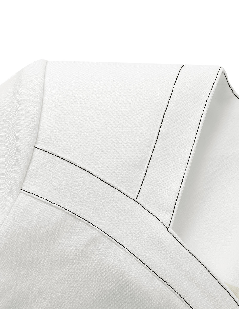 MARYLING White Contrast Topstitched Short Jacket