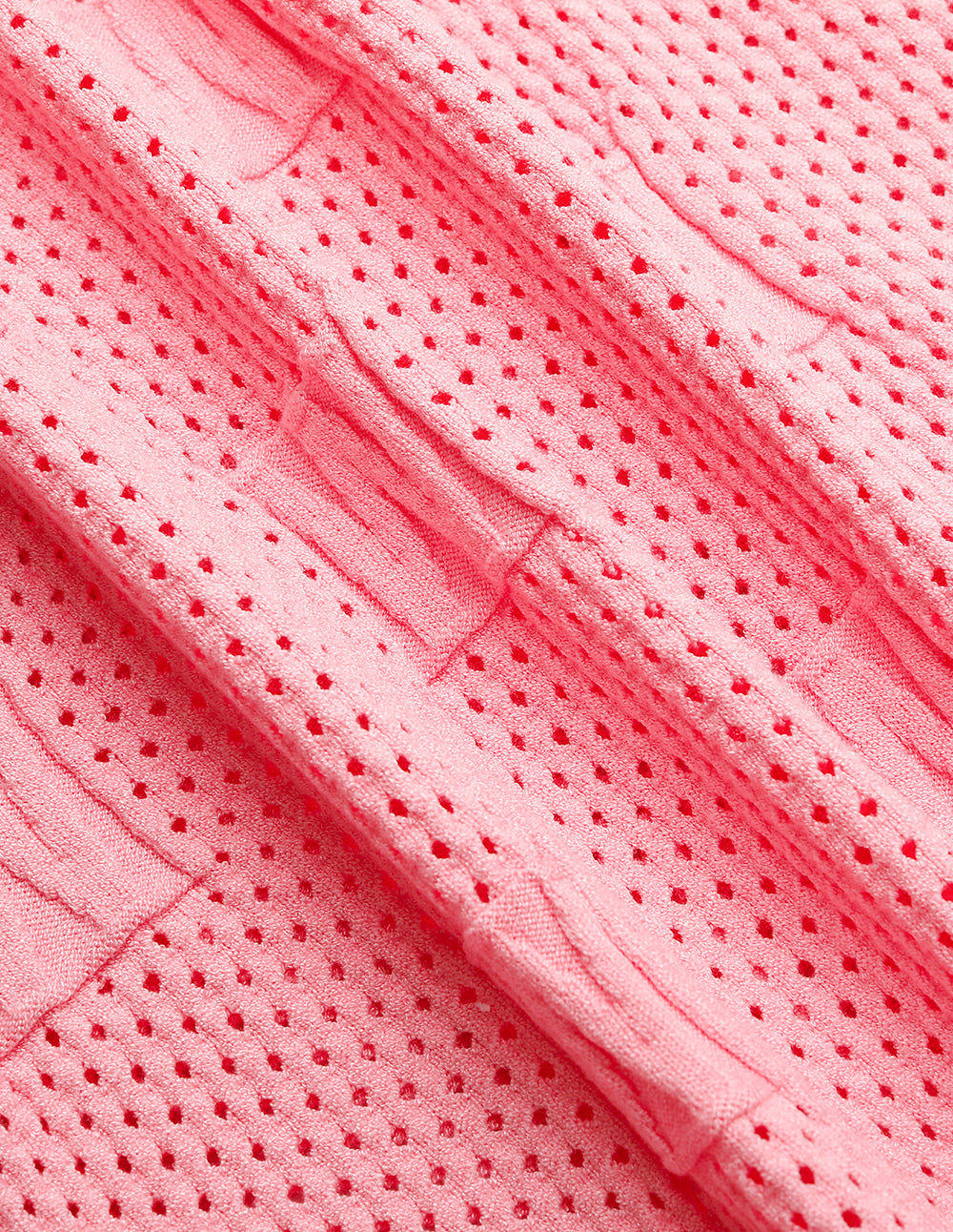 MARYLING Round Neck Half-Sleeve Mesh Knit Sweater Pullover