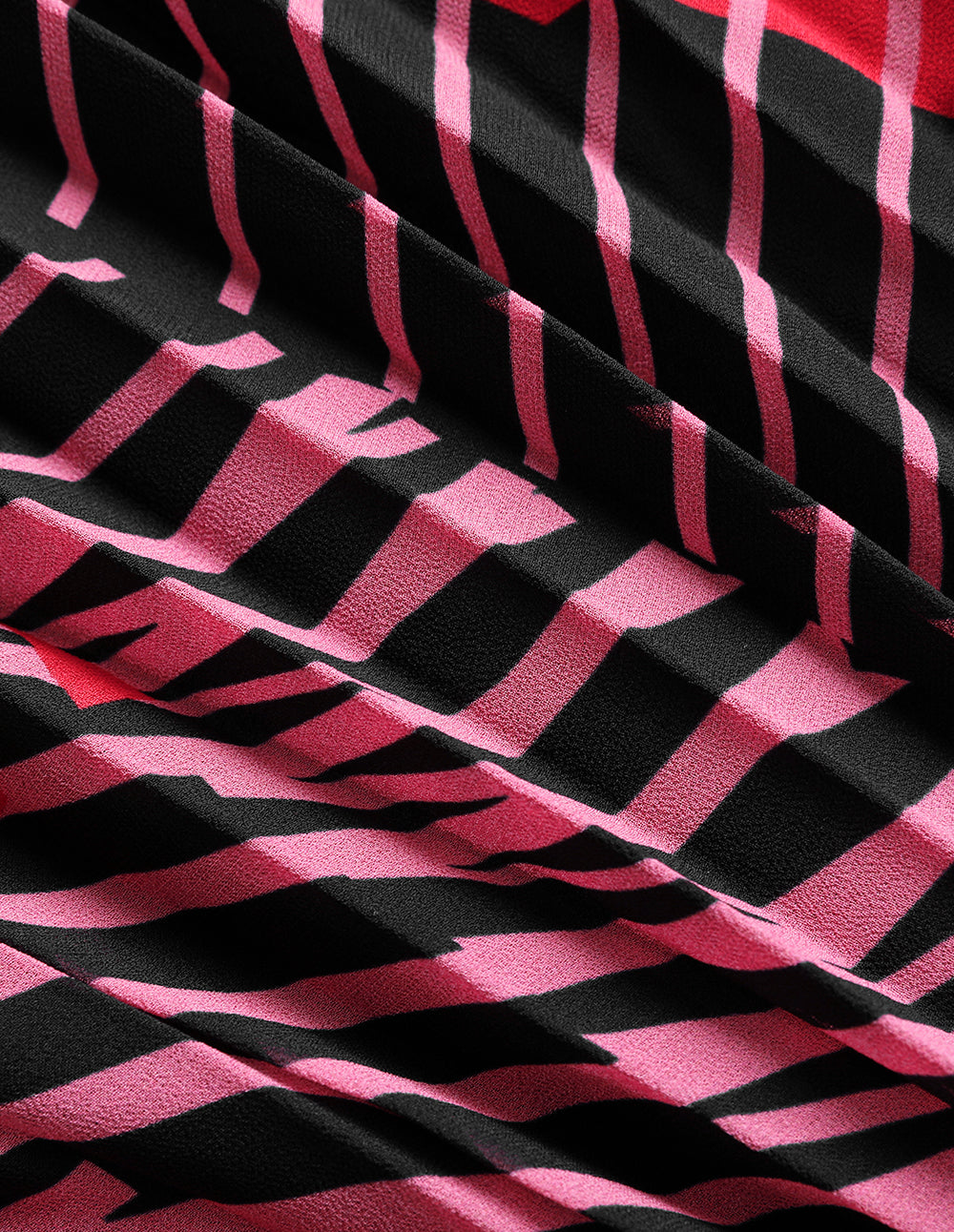 MARYLING Stripe-Printed Long Sleeve Patchwork Knitted Pleated Midi Dress