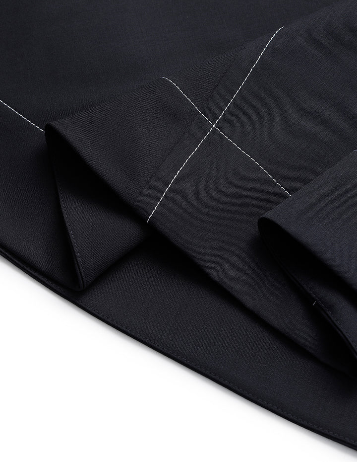 MARYLING White Trim Knee-Length Trumpet Skirt