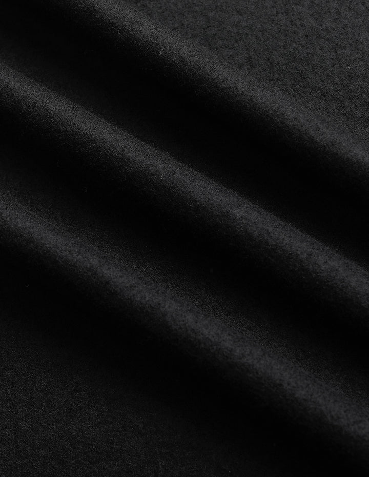 MARYLING Shirt-Collar Wrap Knitted Patchwork Pleated Midi Dress