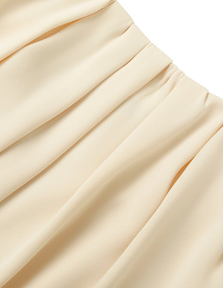 MARYLING Drawstring Crew-Neck Sleeveless Slit-Front Top