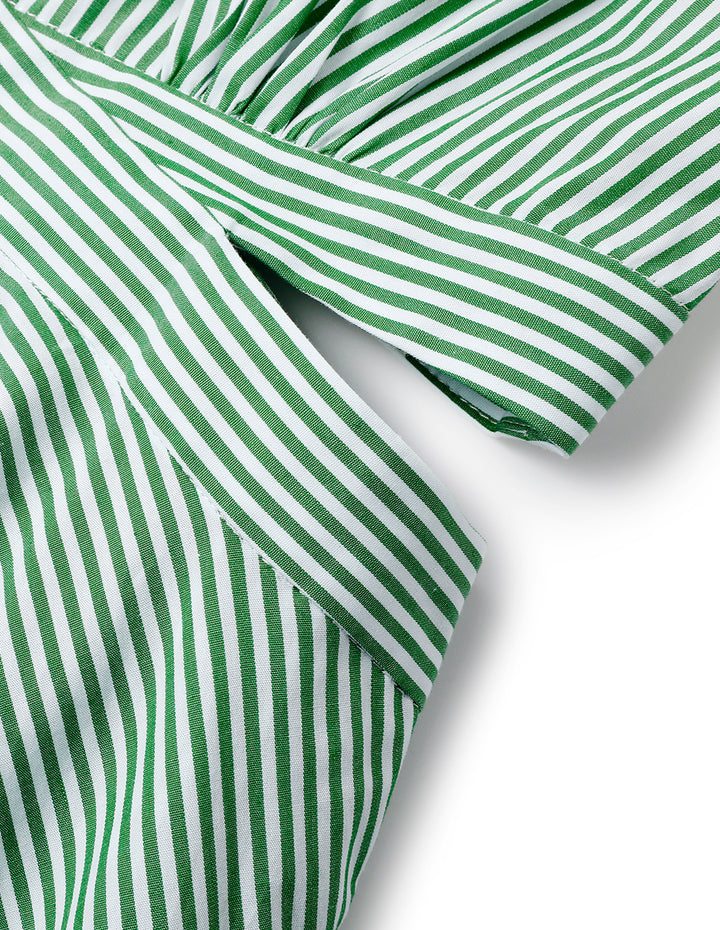 MARYLING Cutout Striped Shirt Dress