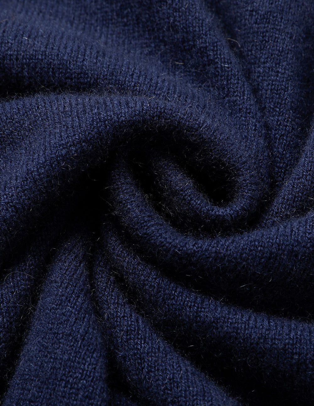 MARYLING Round-Neck Contrast Long-Sleeve Cropped Cashmere Knitted Sweater