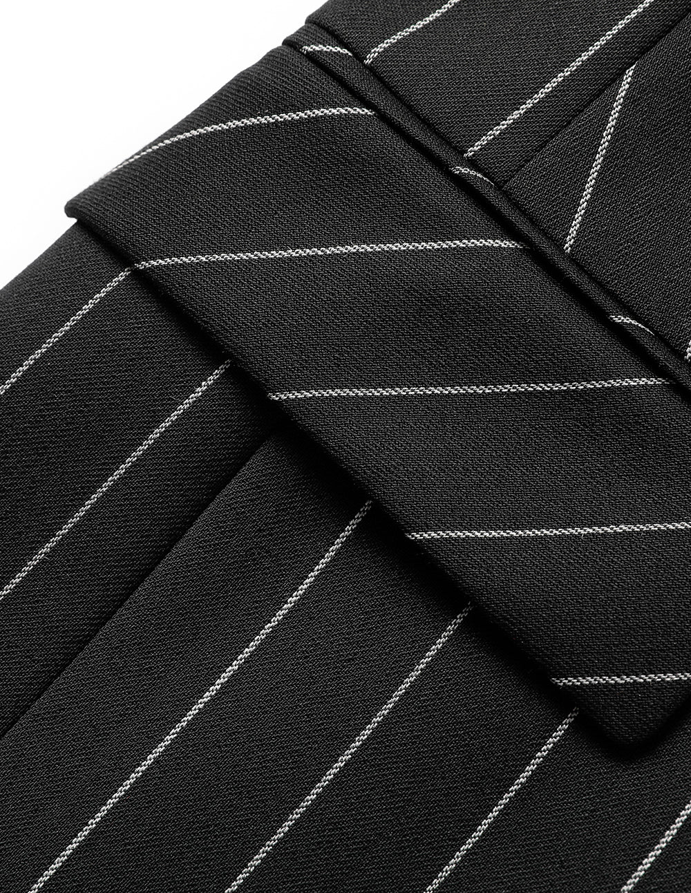 MARYLING Striped Lapel Collar Double-Breasted Blazer