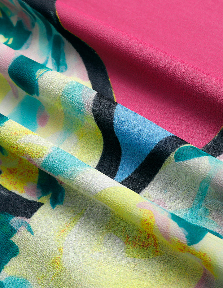 MARYLING Halter Neck Design Full Swing Georgette Print Dress