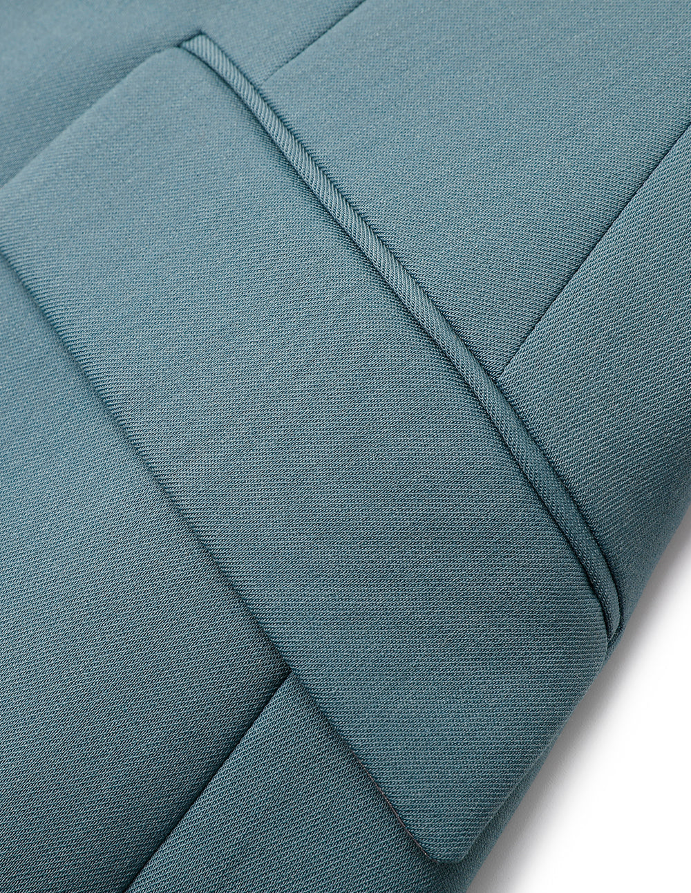 MARYLING Mist Blue Peaked Lapel Single-Breasted Waisted Blazer