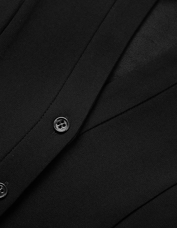 MARYLING Lapel Mid-Sleeve Belted Cropped Top