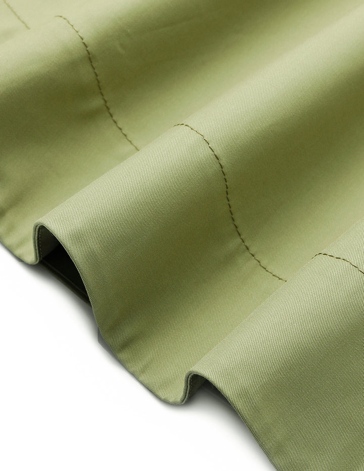 MARYLING Single-Breasted Waist-Cinched A-Line Knee-Length Skirt