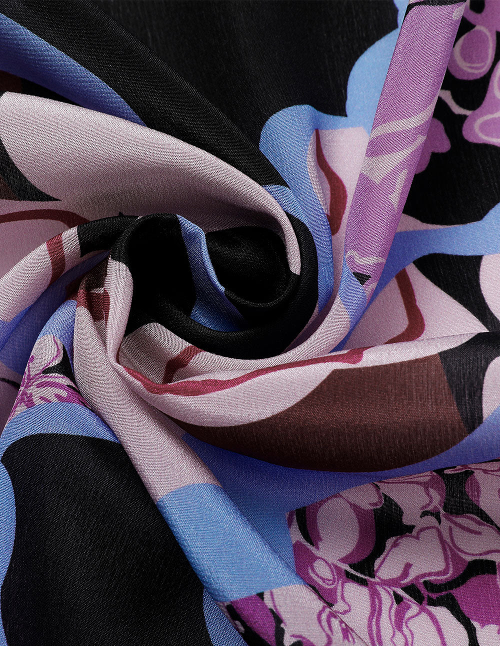 MARYLING V-Neck Silk Printed Blouse