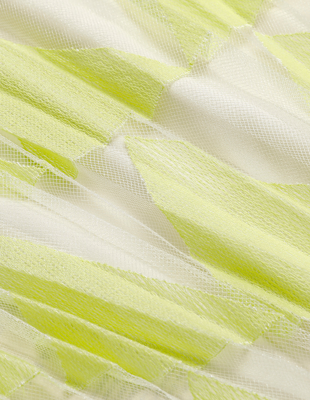 MARYLING Bright Yellow Lace Pleated Skirt