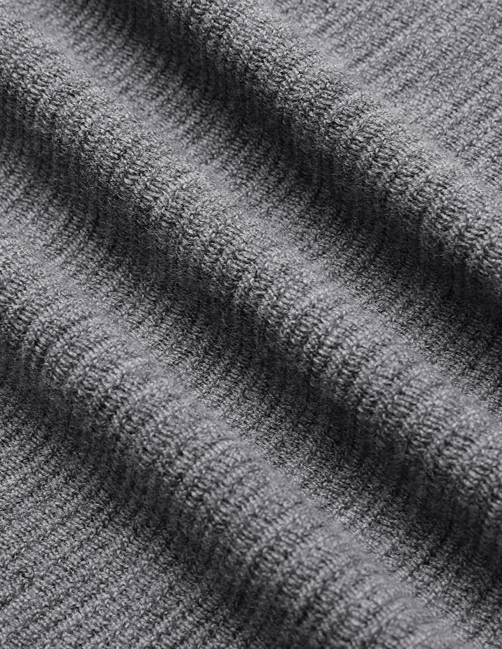 MARYLING Gray And White Contrast Needle Shuttle With Short Cardigan