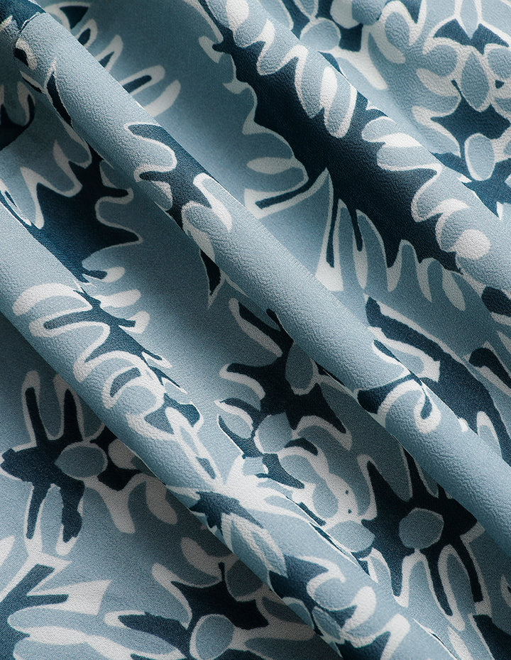 MARYLING V-Neck Mid-Sleeve A-Hem Printed Dress